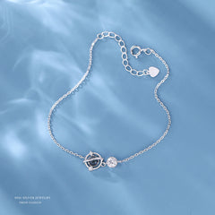 925 Silver Crystal Planet Charm Bracelet Bangle for Girls Party Jewelry Gift