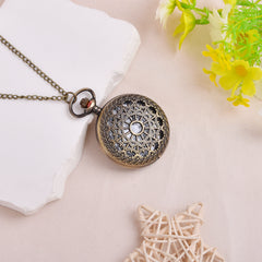 Boho Vintage Pocket Watch Grid Necklace