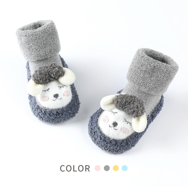 Baby Girls Kids Thickened Warm Socks Floor Shoes For Infants