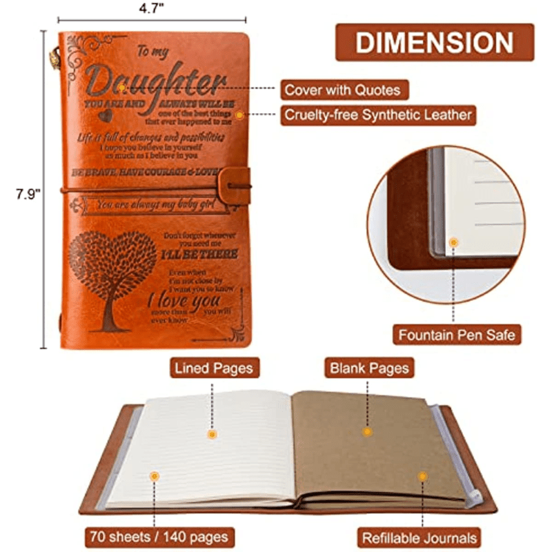 Vintage Leather Sketch Book Journal Notebook 136 Sheets Pack For Holiday
