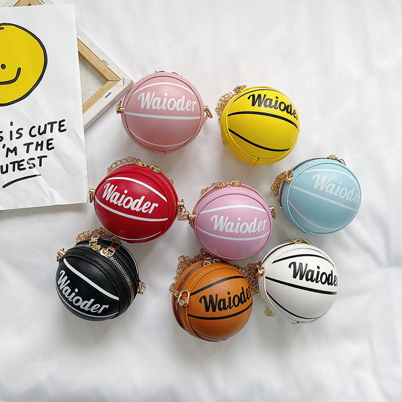 Cartoon Ball Messenger Bag For Girls Outdoor Travel Mini Coin Purse