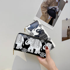 Ethnic Elephant Pattern Coin Purse Lightweight Cash Case