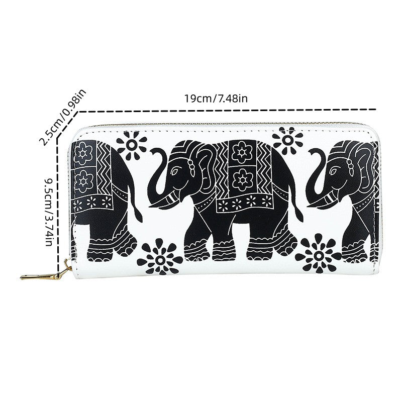 Ethnic Elephant Pattern Coin Purse Lightweight Cash Case