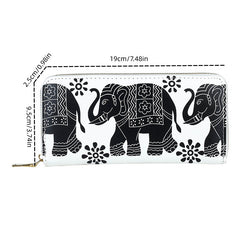 Ethnic Elephant Pattern Coin Purse Lightweight Cash Case