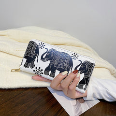 Ethnic Elephant Pattern Coin Purse Lightweight Cash Case