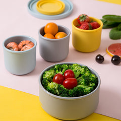 2pcs Silicone Food Storage Container Reusable Airtight Lunch Bento Boxes