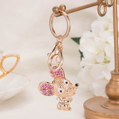 Rhinestone Mouse Keychain Cartoon Car Key Ring Gift Bag Pendant Accessories