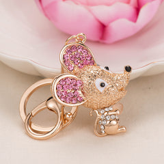 Rhinestone Mouse Keychain Cartoon Car Key Ring Gift Bag Pendant Accessories