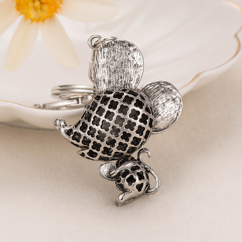 Rhinestone Mouse Keychain Cartoon Car Key Ring Gift Bag Pendant Accessories