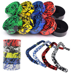 Camouflage Handlebar Tape for Road Bike - Cork Wrap with Bar Plugs