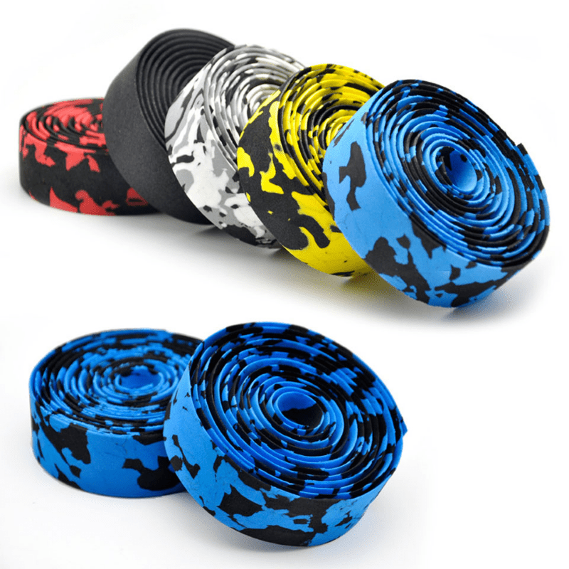 Camouflage Handlebar Tape for Road Bike - Cork Wrap with Bar Plugs