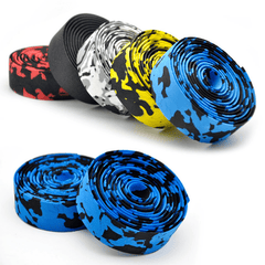Camouflage Handlebar Tape for Road Bike - Cork Wrap with Bar Plugs
