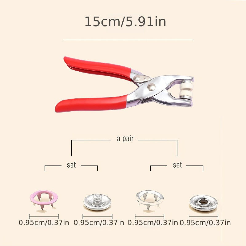 100pcs Snap Button with Snap Pliers for Sewing Garments