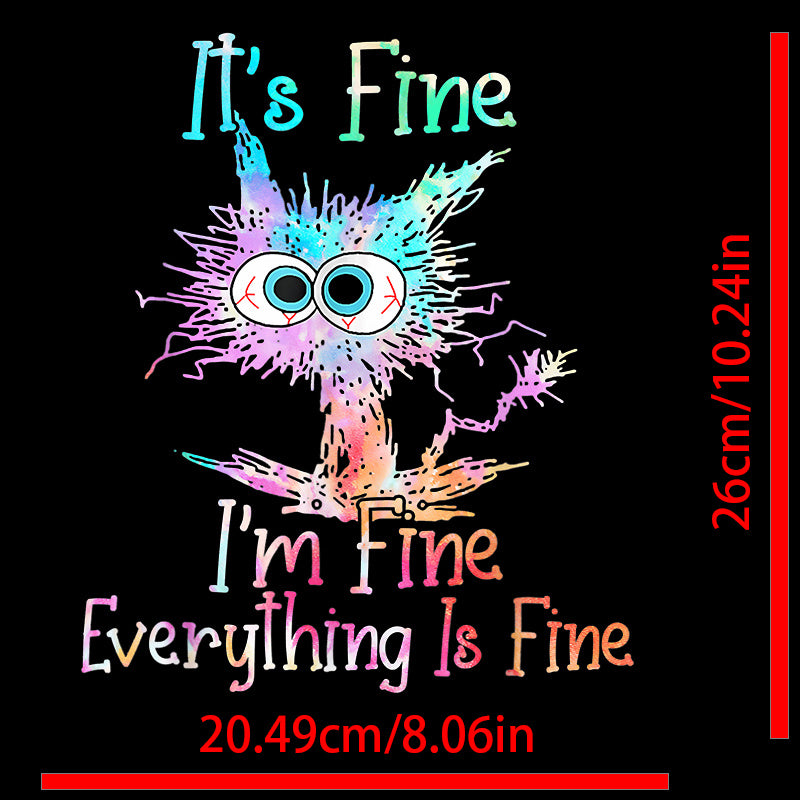 Tie Dye Cartoon Graphic Iron On Patch Heat Transfer Sticker