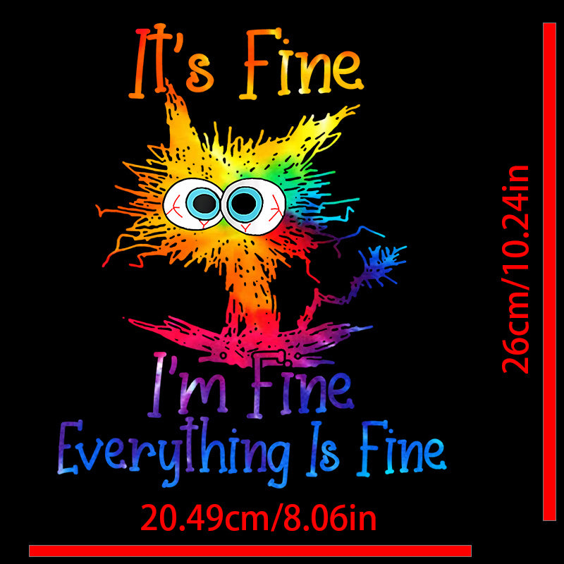 Tie Dye Cartoon Graphic Iron On Patch Heat Transfer Sticker