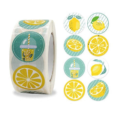 500pcs Lemon Stickers Round Envelope Sealing Crafts Adhesive Sticker Labels