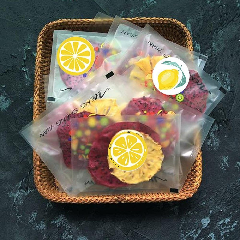 500pcs Lemon Stickers Round Envelope Sealing Crafts Adhesive Sticker Labels