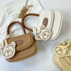Cute Bear Saddle Bag Messenger Chain Shoulder Handbag for Girls