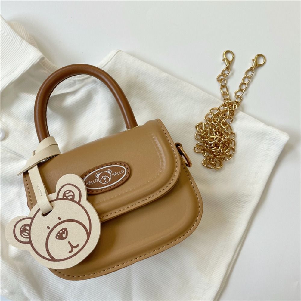 Cute Bear Saddle Bag Messenger Chain Shoulder Handbag for Girls