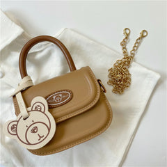 Cute Bear Saddle Bag Messenger Chain Shoulder Handbag for Girls