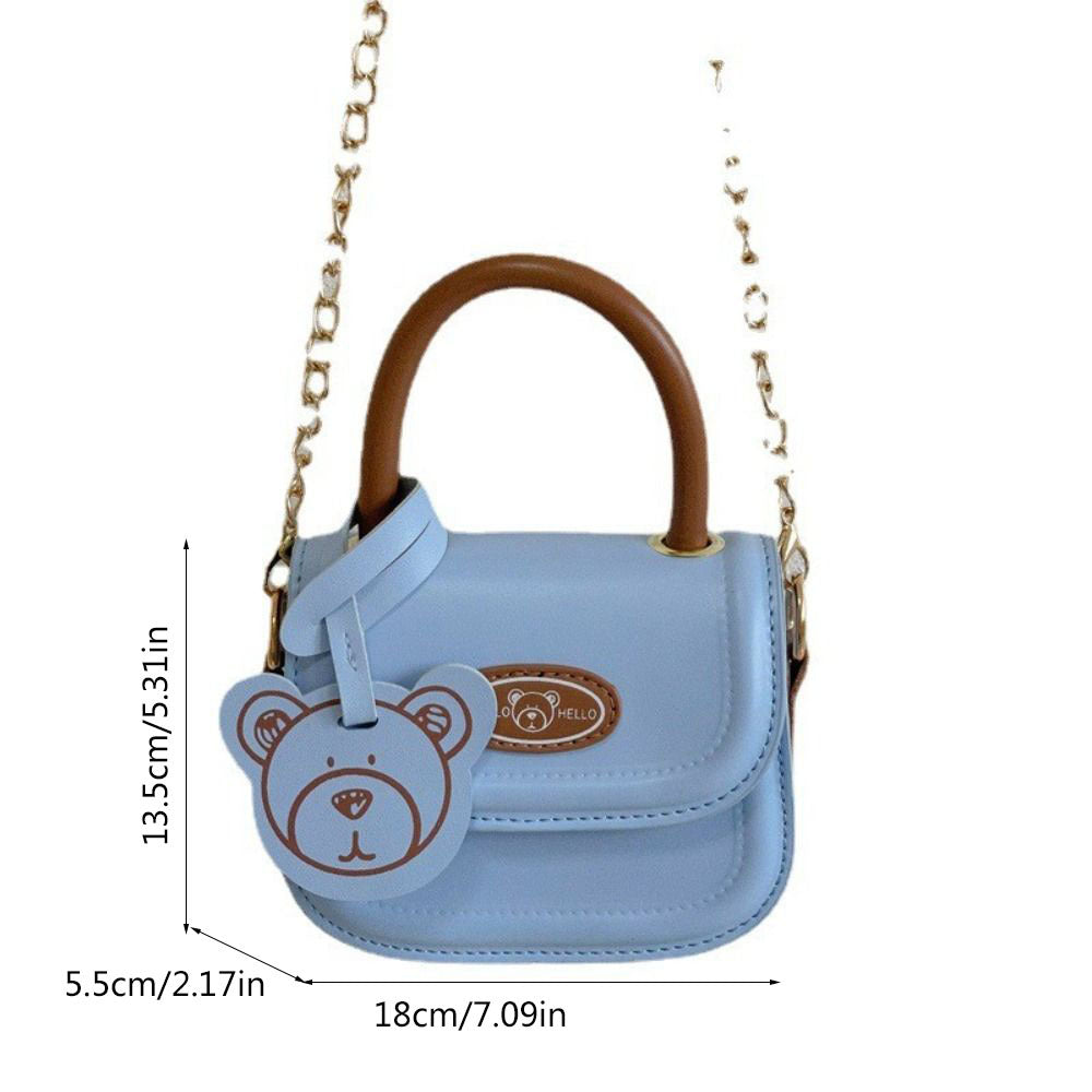 Cute Bear Saddle Bag Messenger Chain Shoulder Handbag for Girls