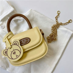 Cute Bear Saddle Bag Messenger Chain Shoulder Handbag for Girls