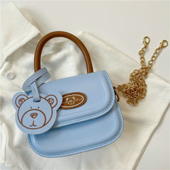 Cute Bear Saddle Bag Messenger Chain Shoulder Handbag for Girls