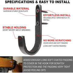 Soft Padded Tactical Wall Mount Hangers for Archery Bows