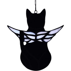 Angel Wing Cat Stained Glass Window Decoration - Cat Memorial Gift