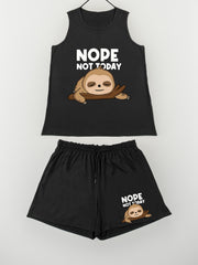 Sloth Print Tank Top & Shorts Pajama Set