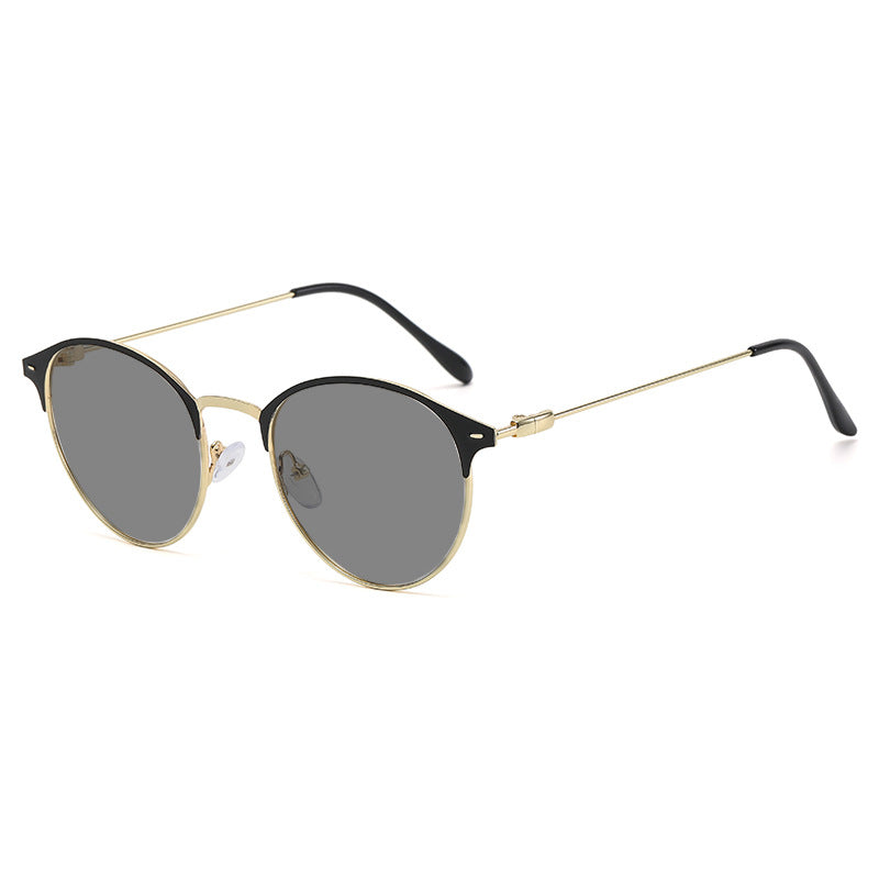 Men's Vintage Metal Round Frame Glasses