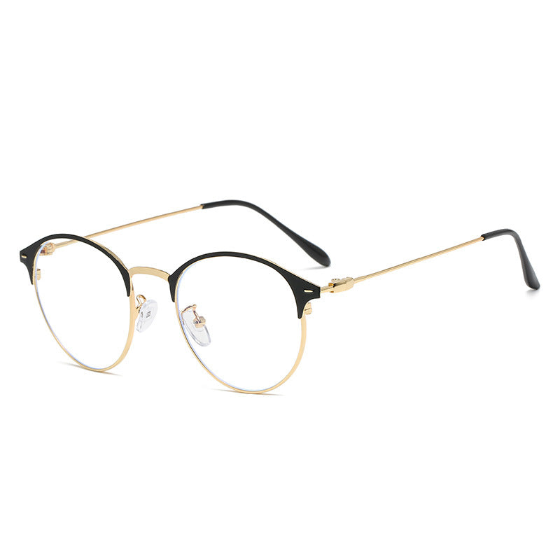 Men's Vintage Metal Round Frame Glasses