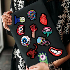 50pcs Horror Halloween Scary Graffiti Stickers Waterproof DIY Room Decoration