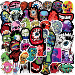 50pcs Horror Halloween Scary Graffiti Stickers Waterproof DIY Room Decoration