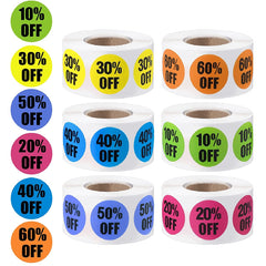 500pcs Percent Off Stickers Markers for Shopping Promotion Retail
