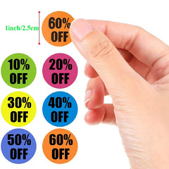 500pcs Percent Off Stickers Markers for Shopping Promotion Retail