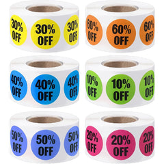 500pcs Percent Off Stickers Markers for Shopping Promotion Retail