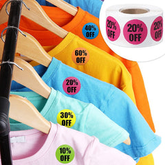 500pcs Percent Off Stickers Markers for Shopping Promotion Retail