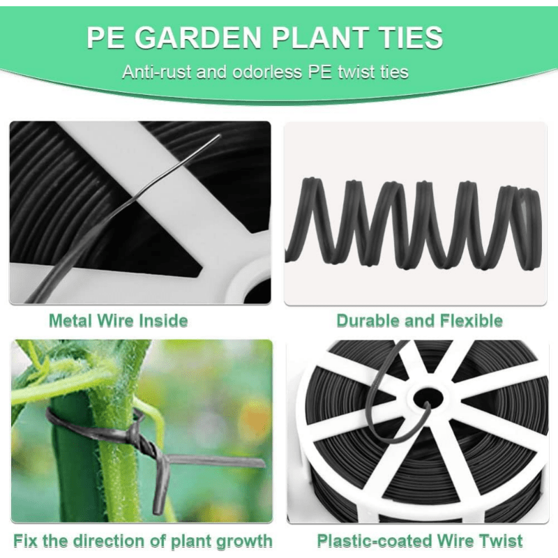 328 Feet Garden Plant Twist Tie With Cutter - Gardening Home Office Decor