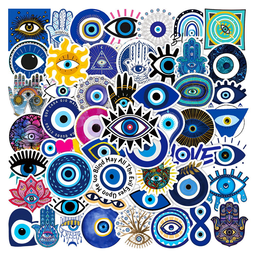 50pcs Evil Eyes Stickers Fun Waterproof Reusable DIY Room Decoration
