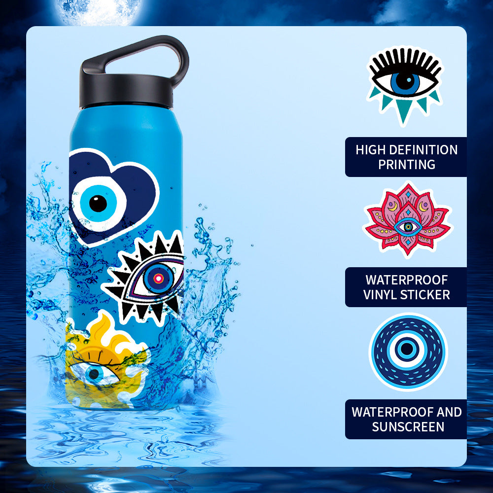 50pcs Evil Eyes Stickers Fun Waterproof Reusable DIY Room Decoration