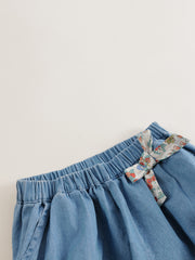 MARC&JANIE Girls Soft Denim Vintage Lantern Shorts