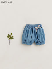 MARC&JANIE Girls Soft Denim Vintage Lantern Shorts