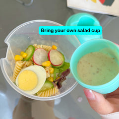 Clear Salad Cup w/ Fork 1000ml Portable Fruit Milk Cup