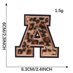 26pcs Leopard Letter Embroidered Patch Sticker for Clothing Repair
