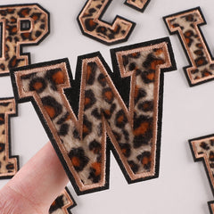 26pcs Leopard Letter Embroidered Patch Sticker for Clothing Repair
