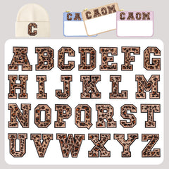 26pcs Leopard Letter Embroidered Patch Sticker for Clothing Repair