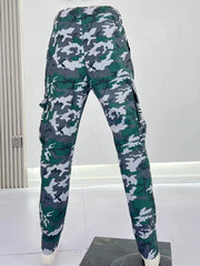 Camo Cargo Pants Men's Flap Pocket Trousers Outdoor Work Streetwear