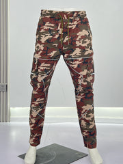 Camo Cargo Pants Men's Flap Pocket Trousers Outdoor Work Streetwear