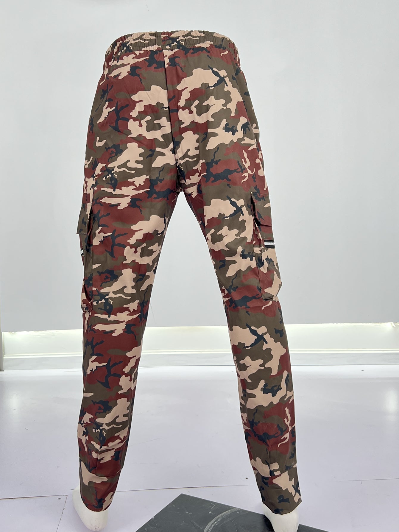 Camo Cargo Pants Men's Flap Pocket Trousers Outdoor Work Streetwear